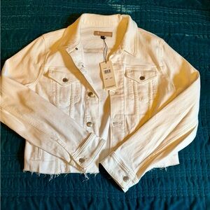 7 for all Mankind Women's White Denim Jacket